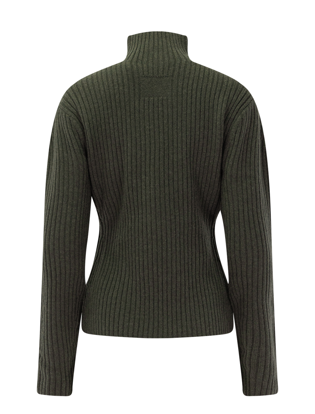 rib mock neck in thyme