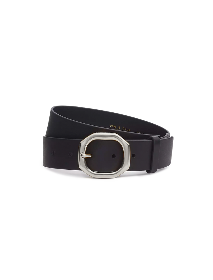 audrey belt in black and silver