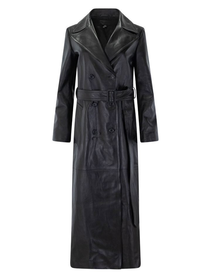 arsene leather trench coat