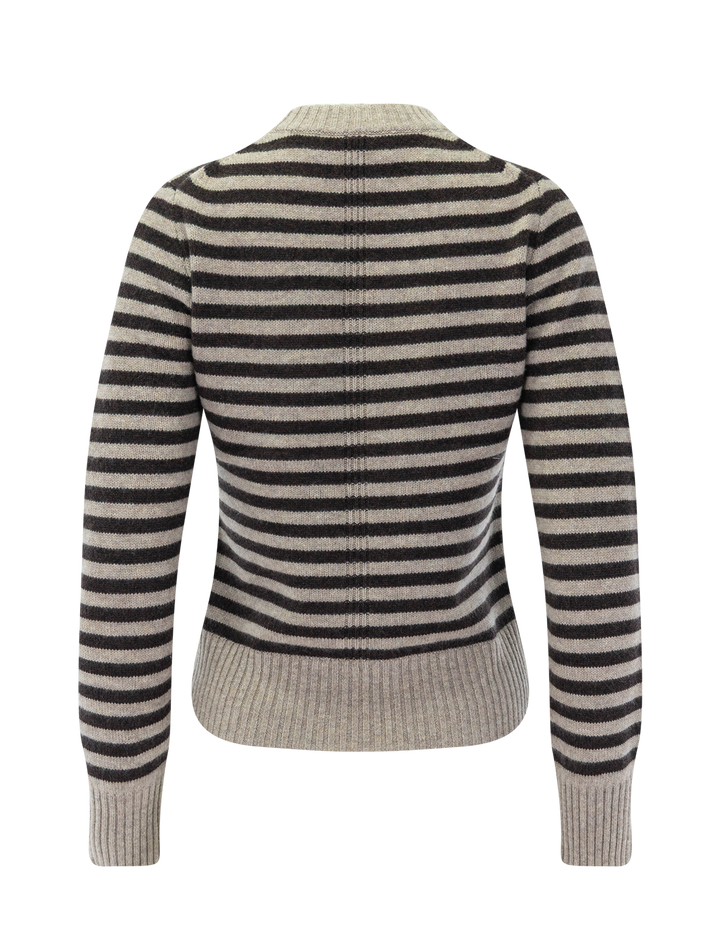marais cashmere sweater in espresso stripe