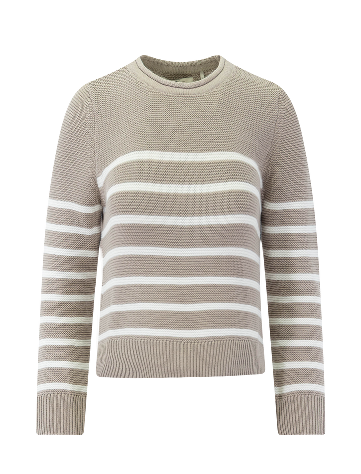 hinton knit jumper in light sand stripe
