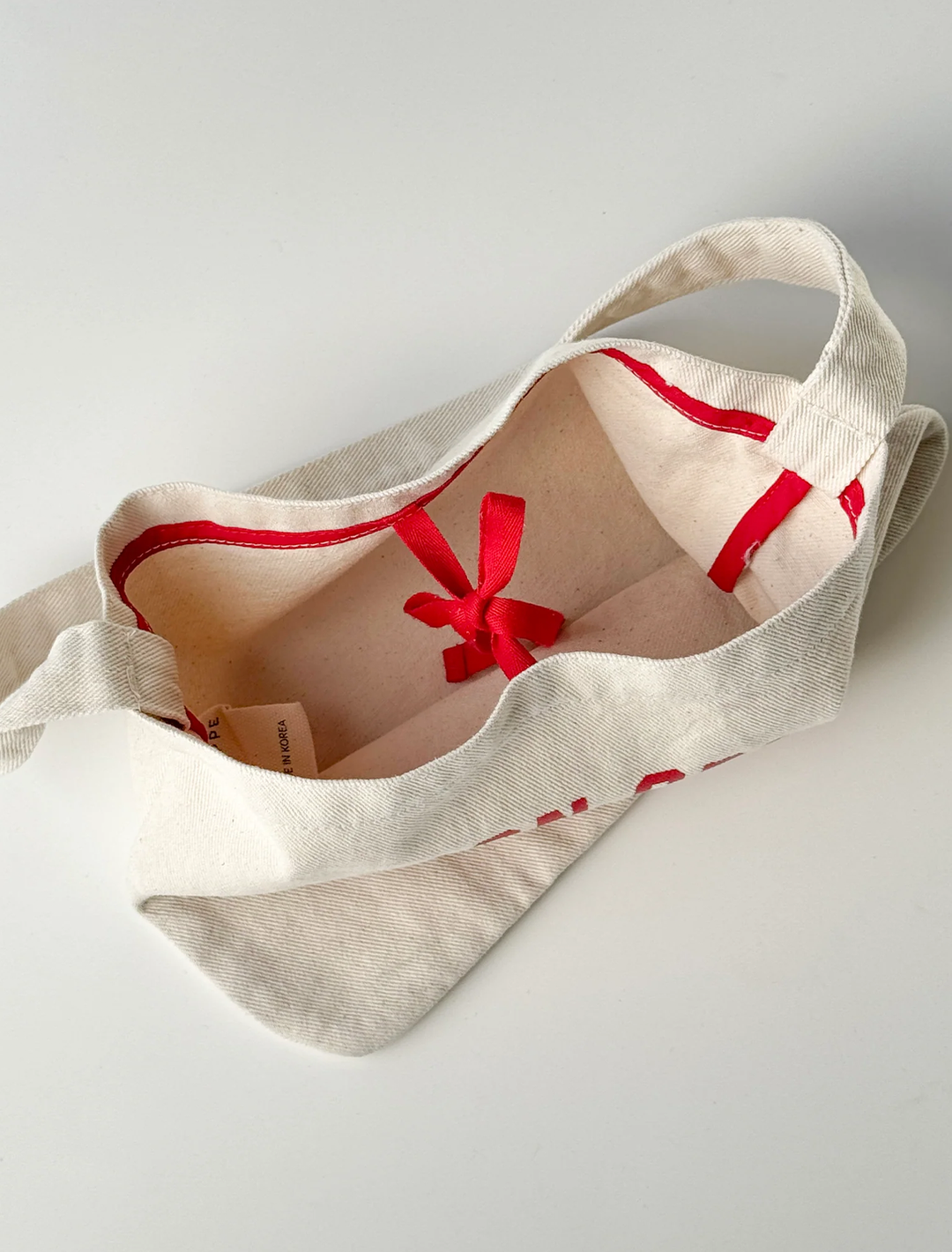 petite happy carry bag in naturel + red