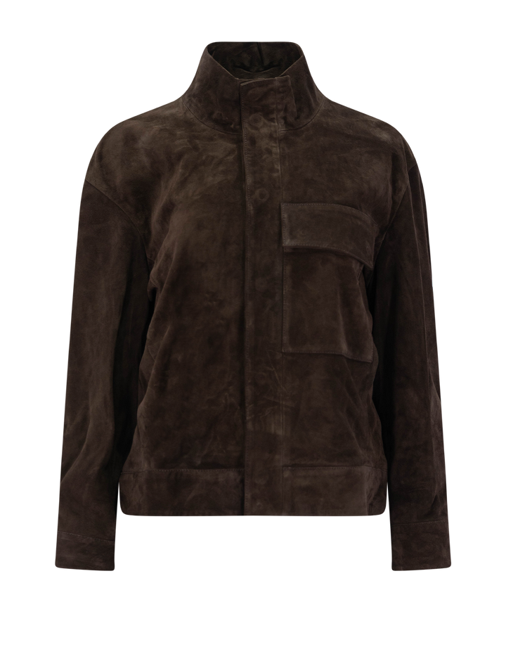 cirque suede jacket in suede brown