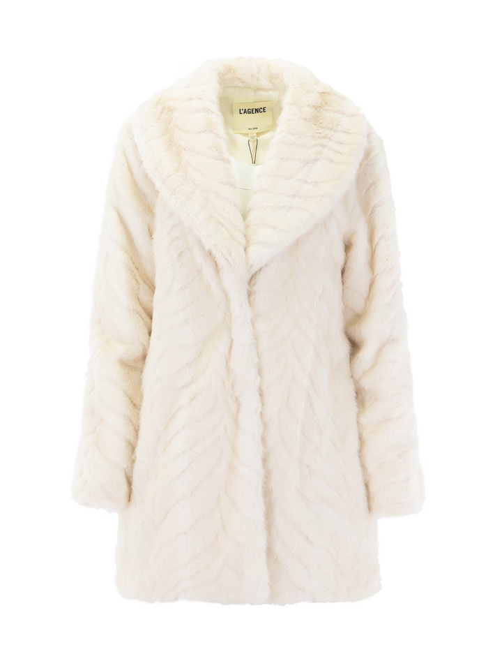 toira faux fur coat in champagne