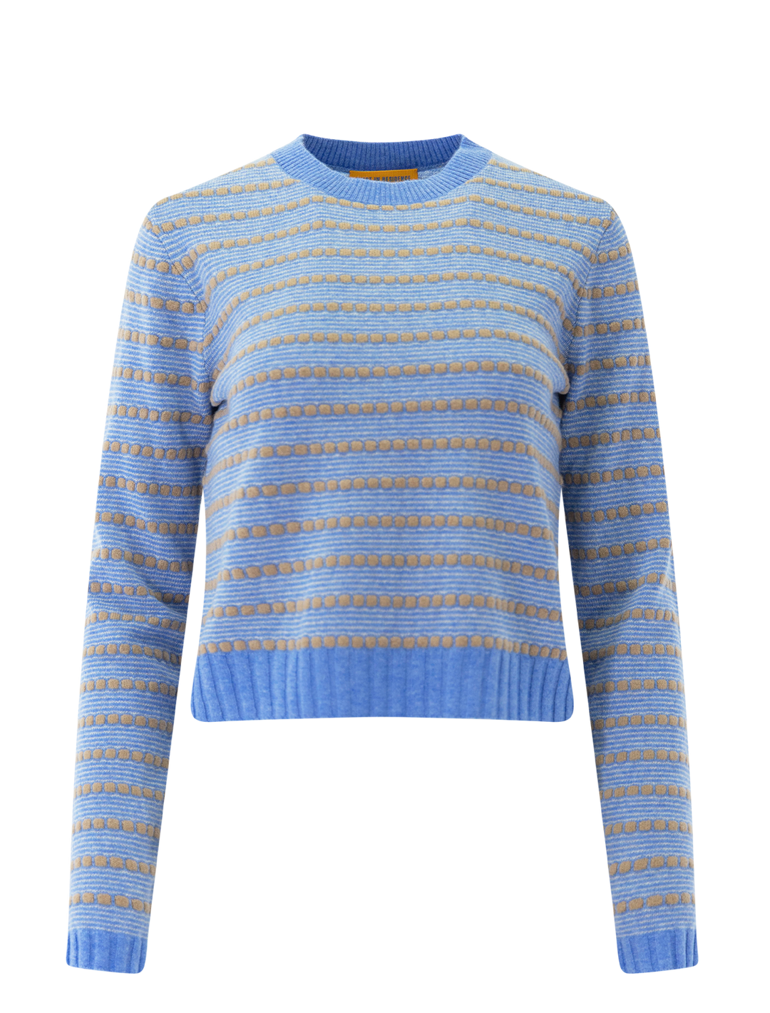 pebble stripe shrunken crew in delft blue