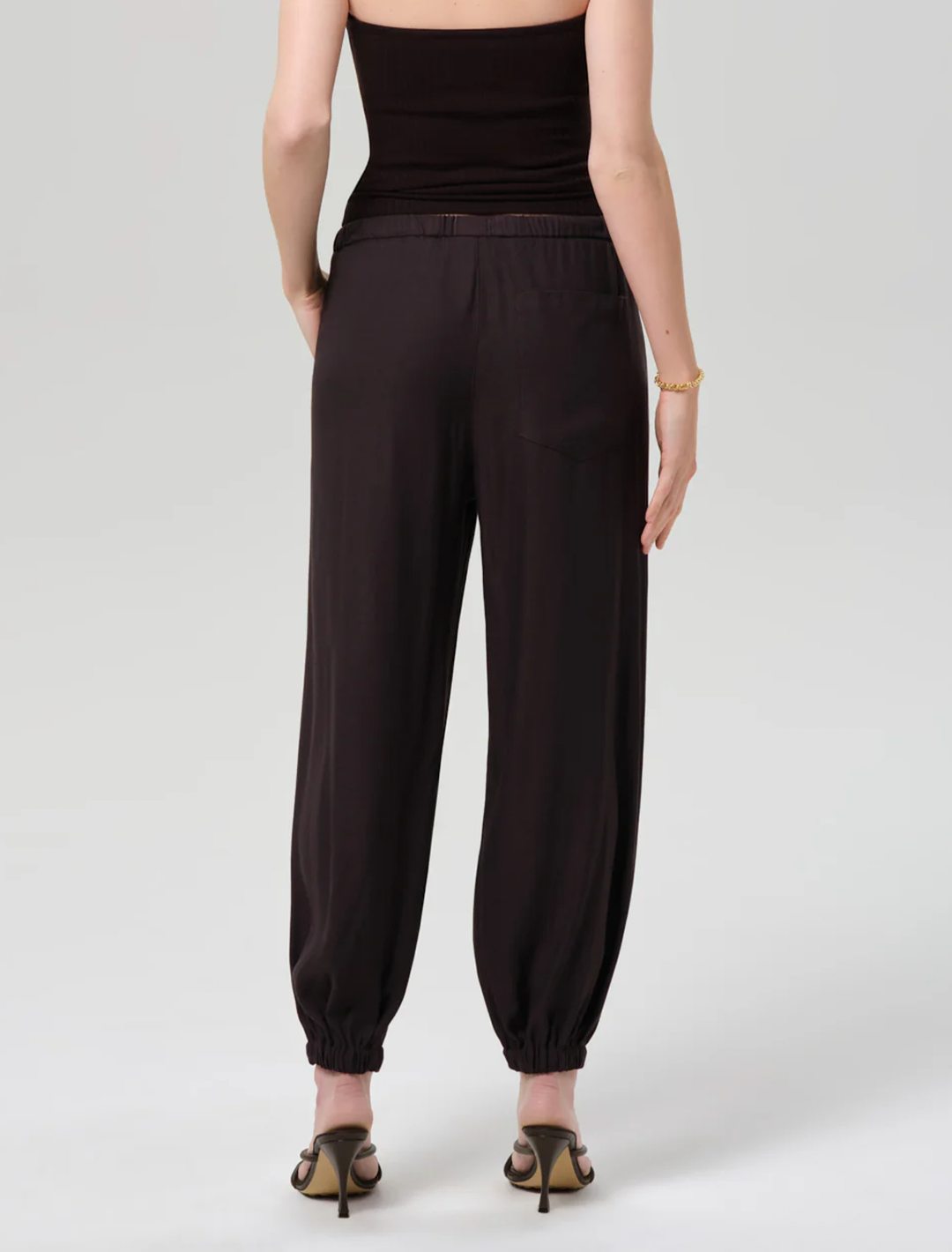 bubble pull on pant in brown