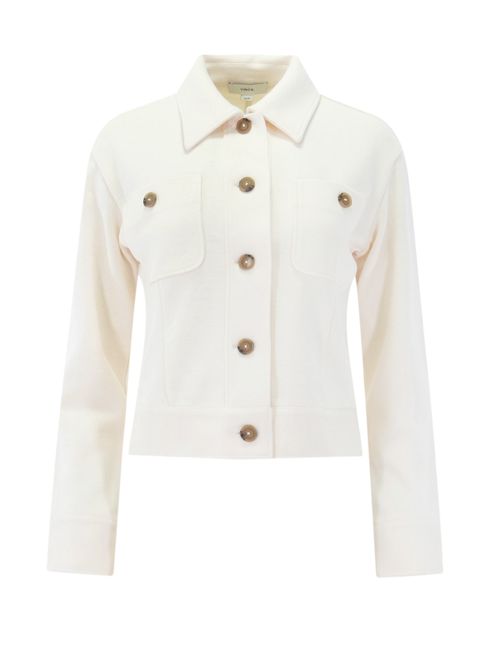 ponte knit jacket in offwhite