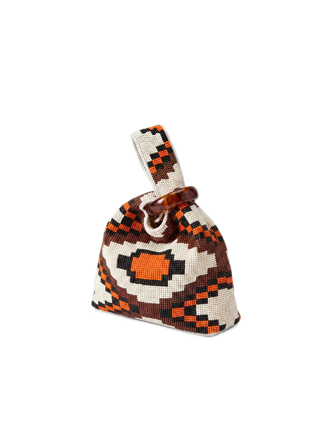 beaded swing bag in orange multi