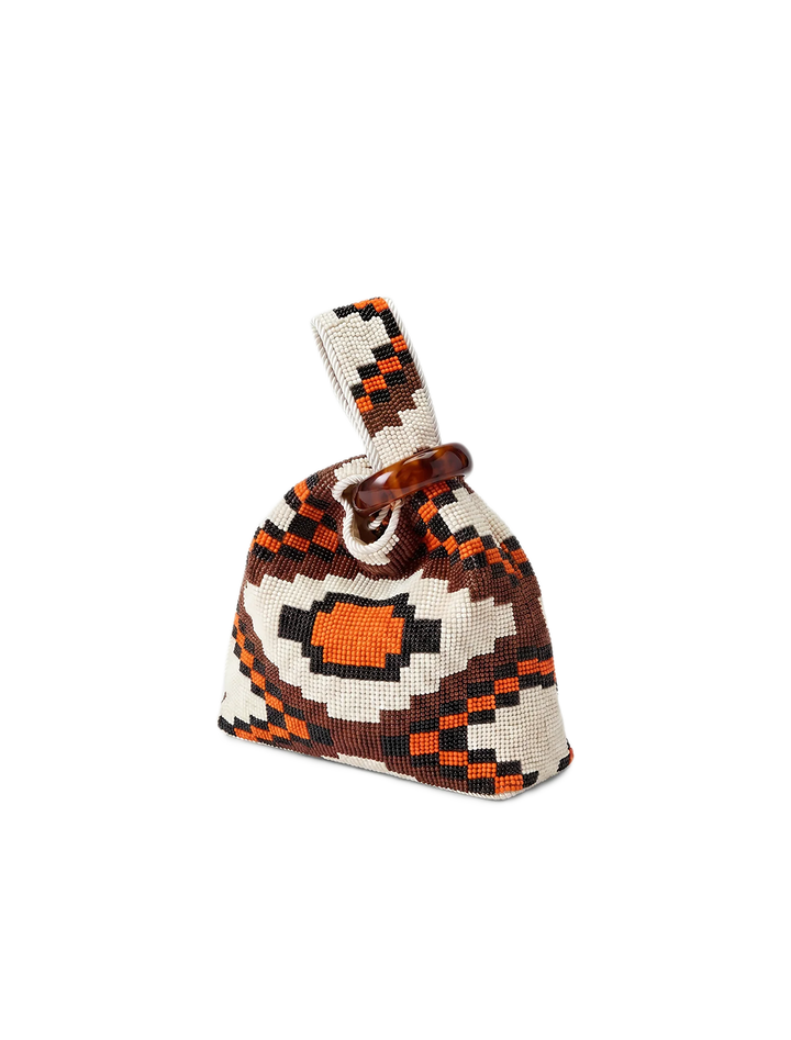 beaded swing bag in orange multi