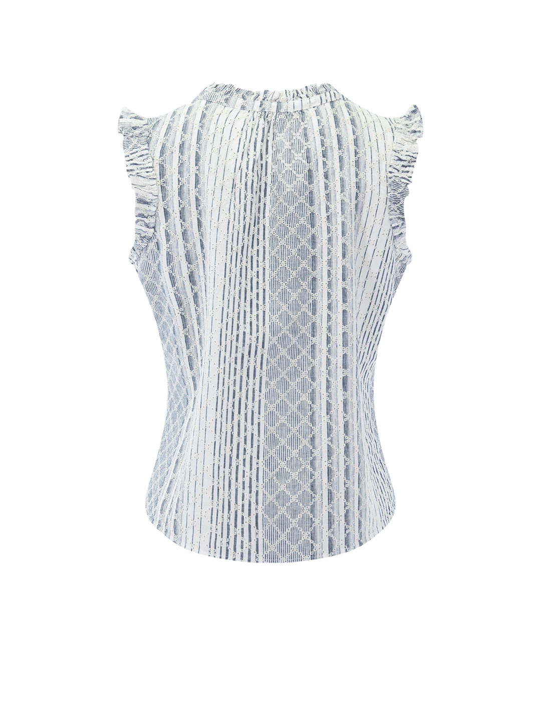 arlene top in striped eyelet