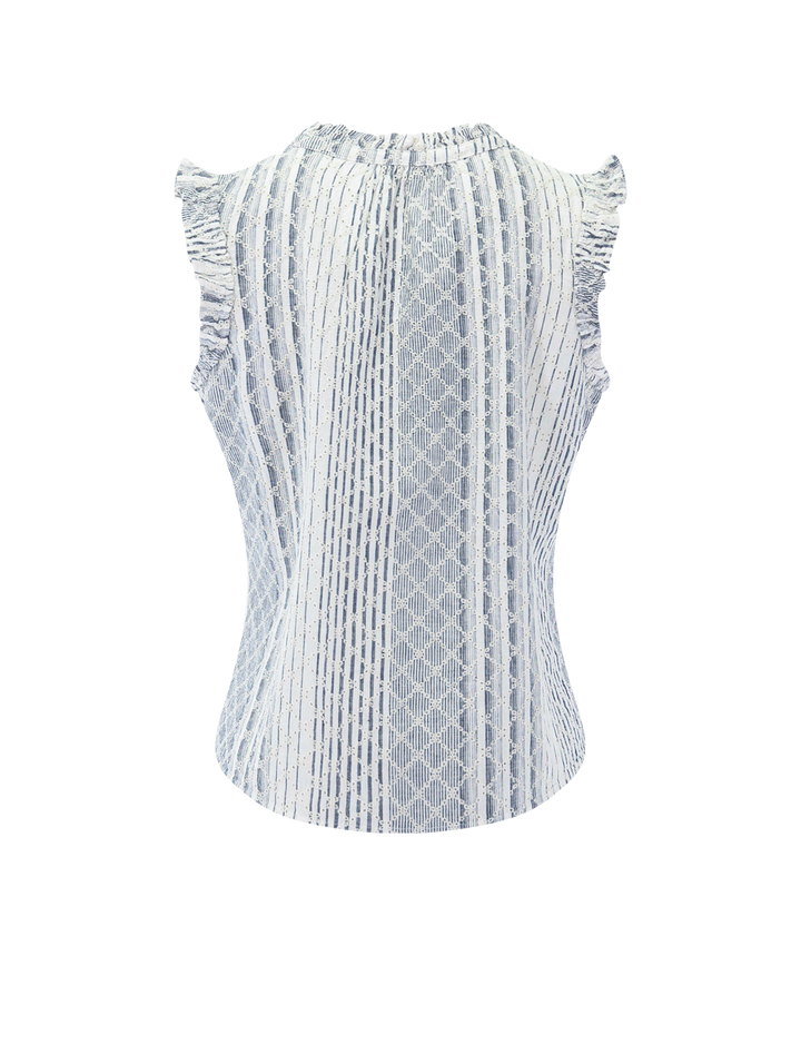 arlene top in striped eyelet