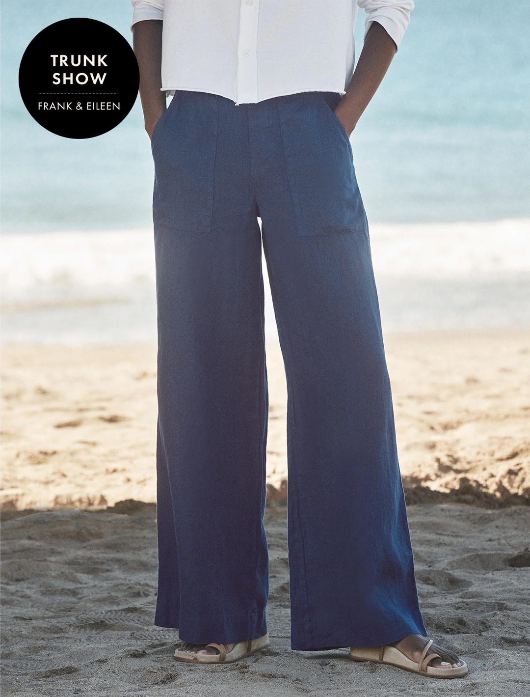 madeline linen pants in navy