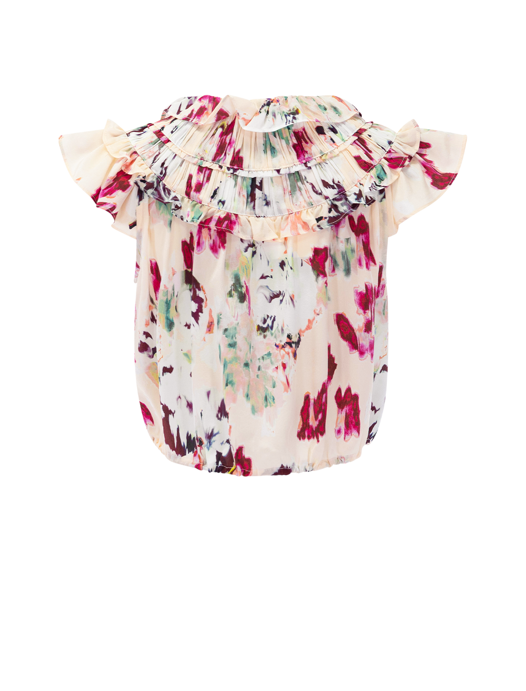 eleonore silk top in summer garden