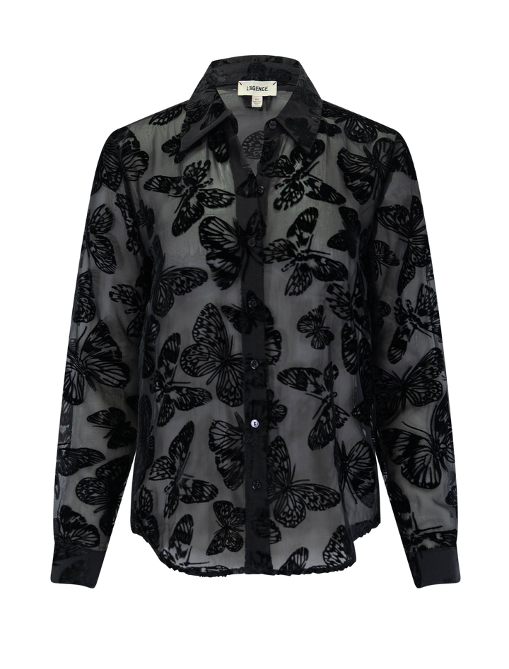 laurent blouse in black butterfly