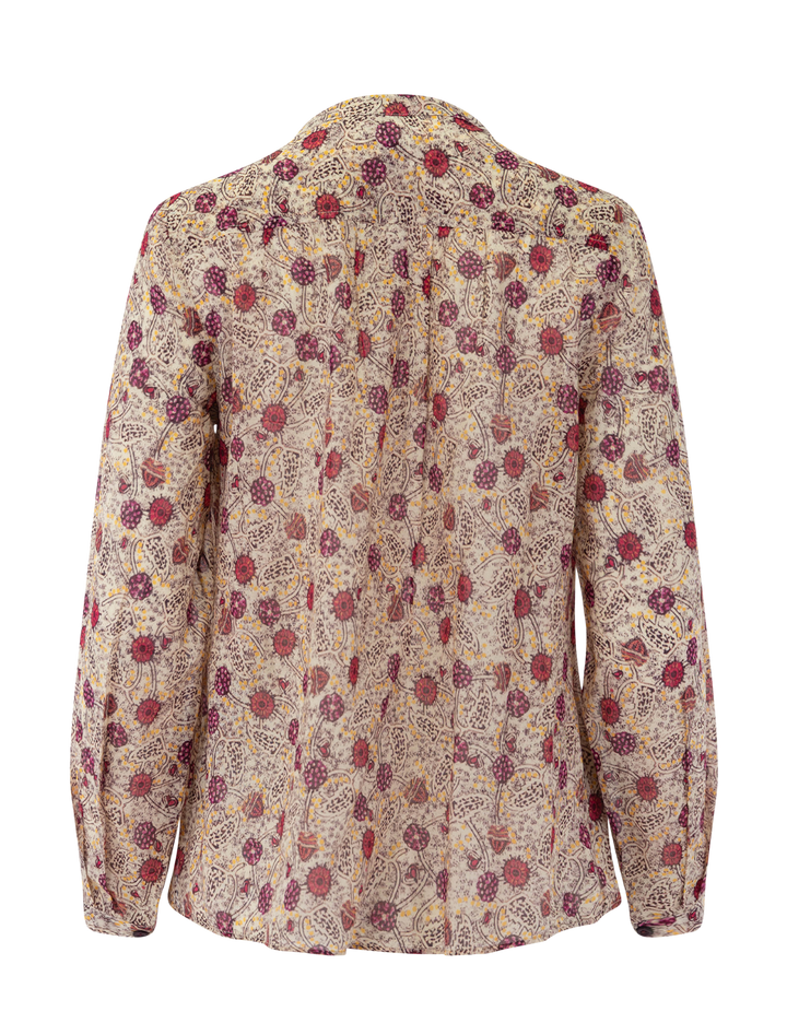 maria in ecru raspberry print