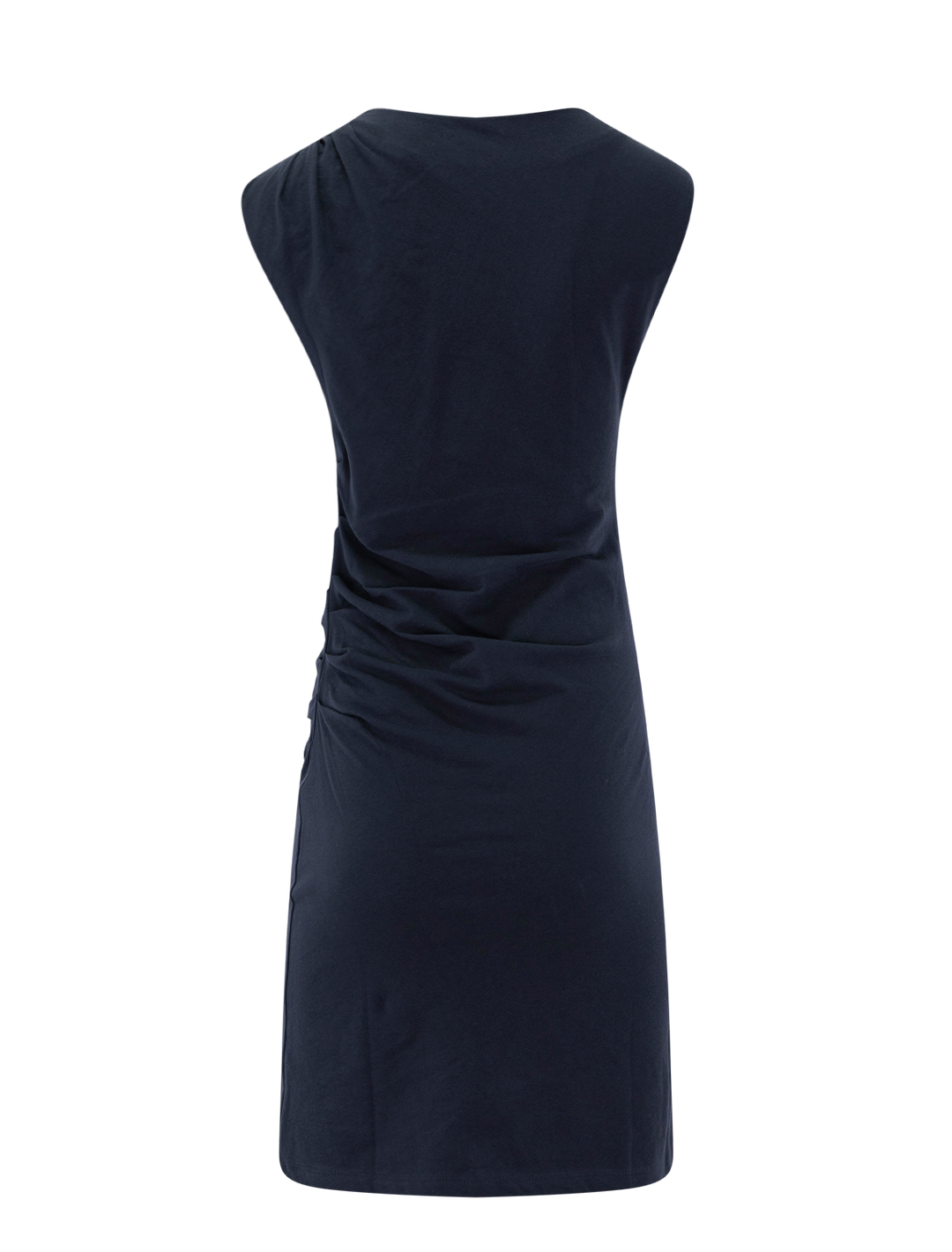 sleeveless twist drape dress in eclipse