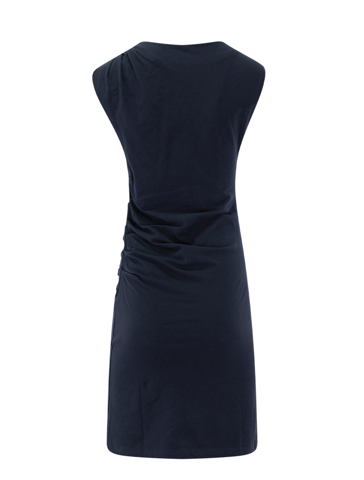 sleeveless twist drape dress in eclipse