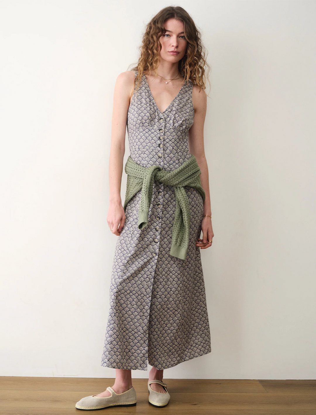 camila maxi dress in navy seashell