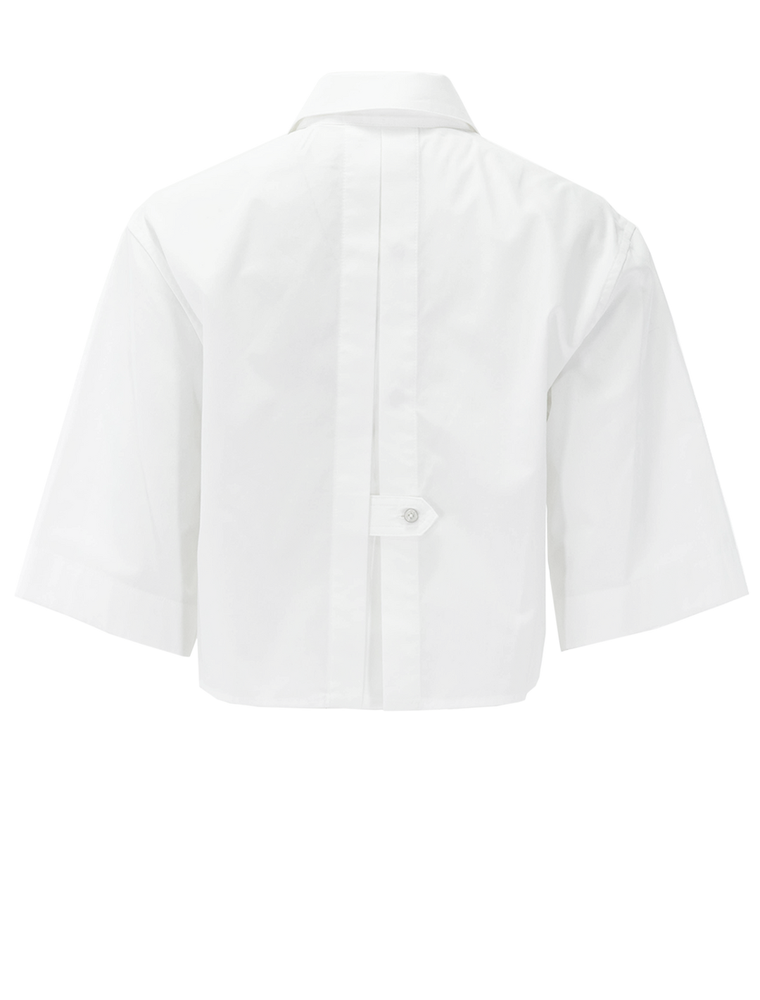 crop trench shirt in white