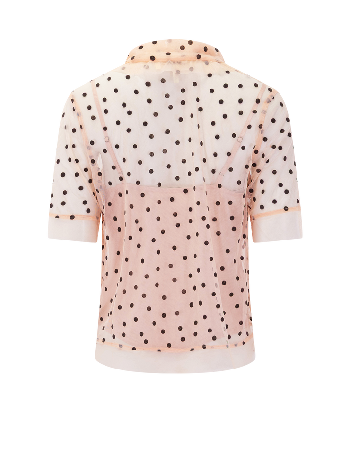 the cotillion top in pink dot