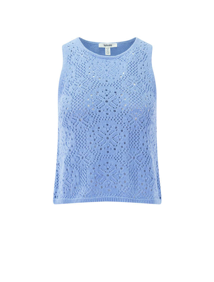 beckham crochet sweater tank in azure