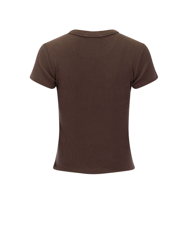 lexi rib crew tee in chocolate
