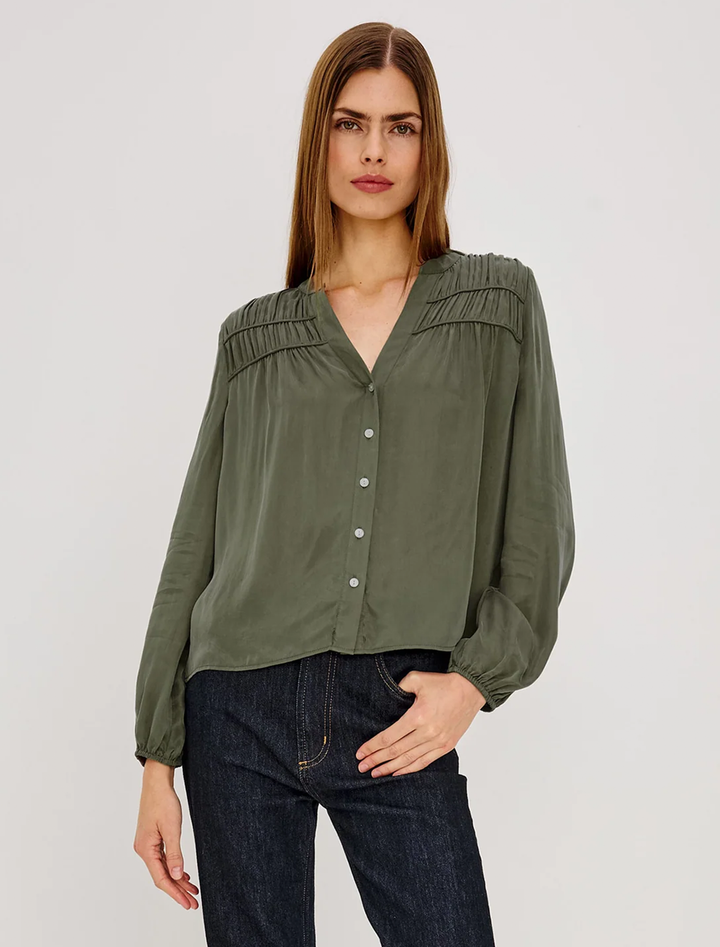cadence top in washed olive