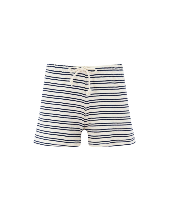 bennie french terry short in navy stripe