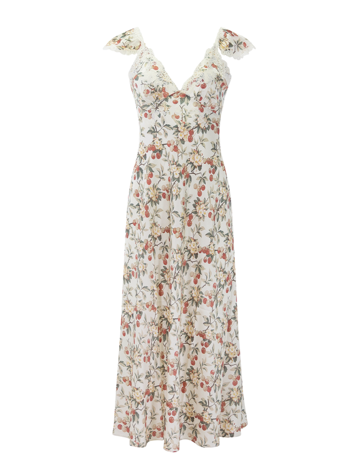 fiona dress in cerise et fleur