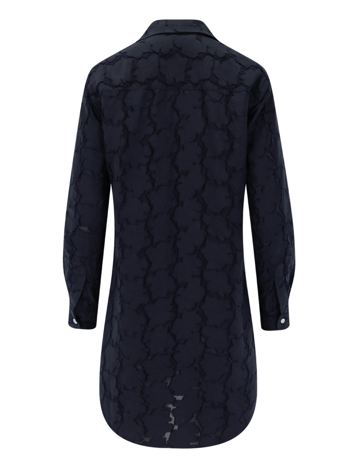 mary in textured black flowers