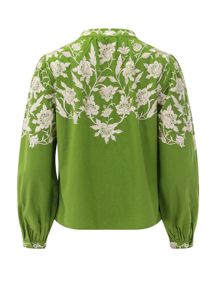 alina lace blouse in green