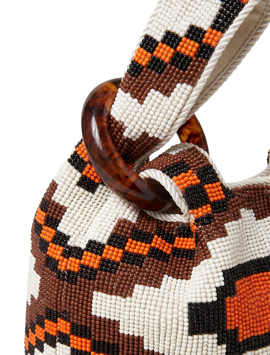 beaded swing bag in orange multi