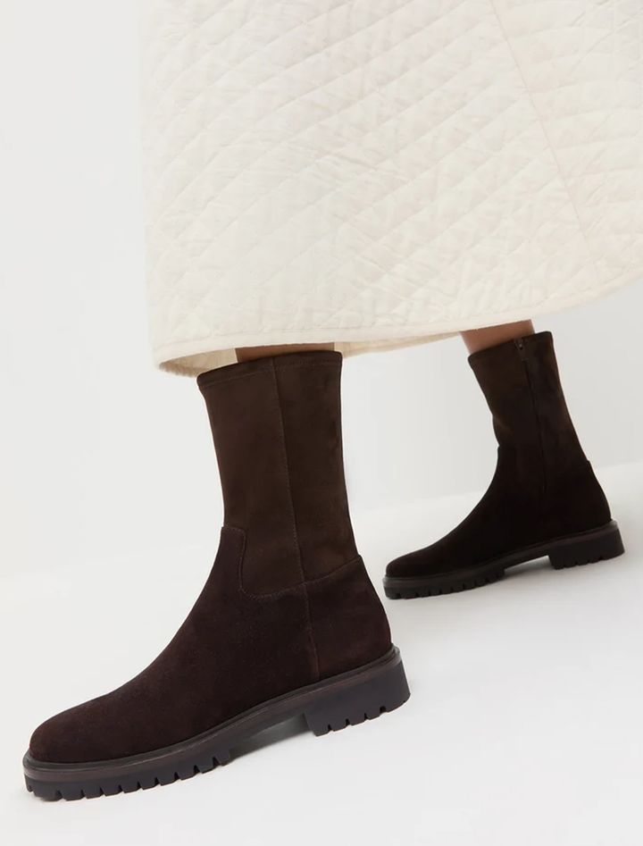 danny boots in tmoro stretch suede