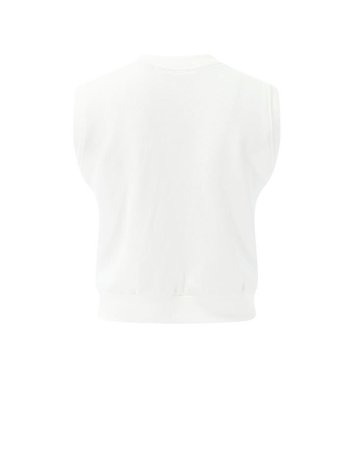 sloane terry split top in bright ivory