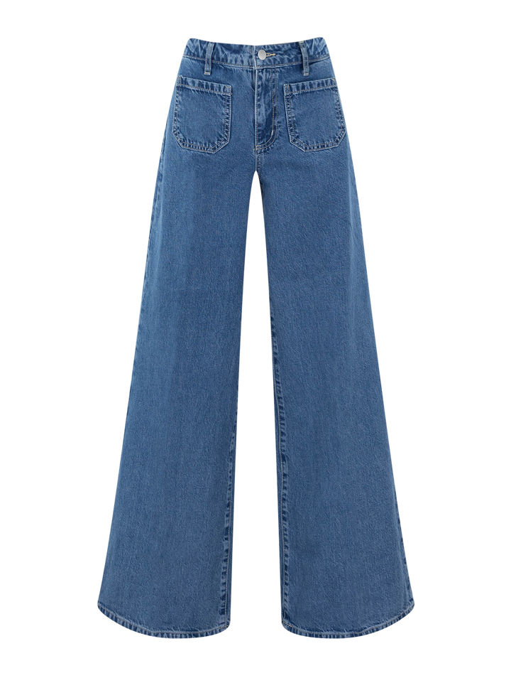 declan high rise wide leg jeans in solvera