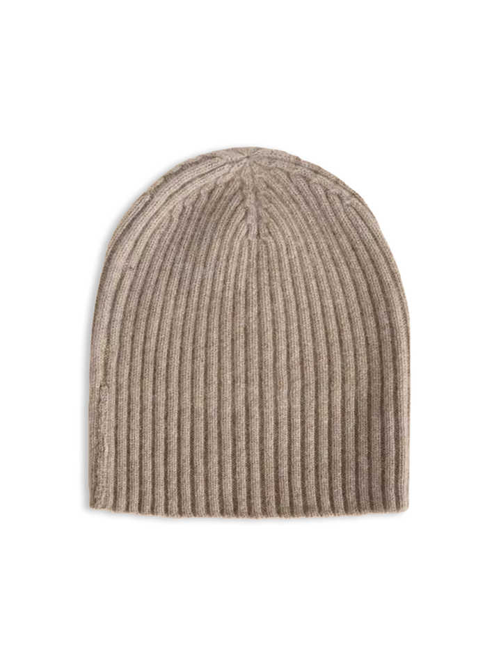 cashmere beanie in stone