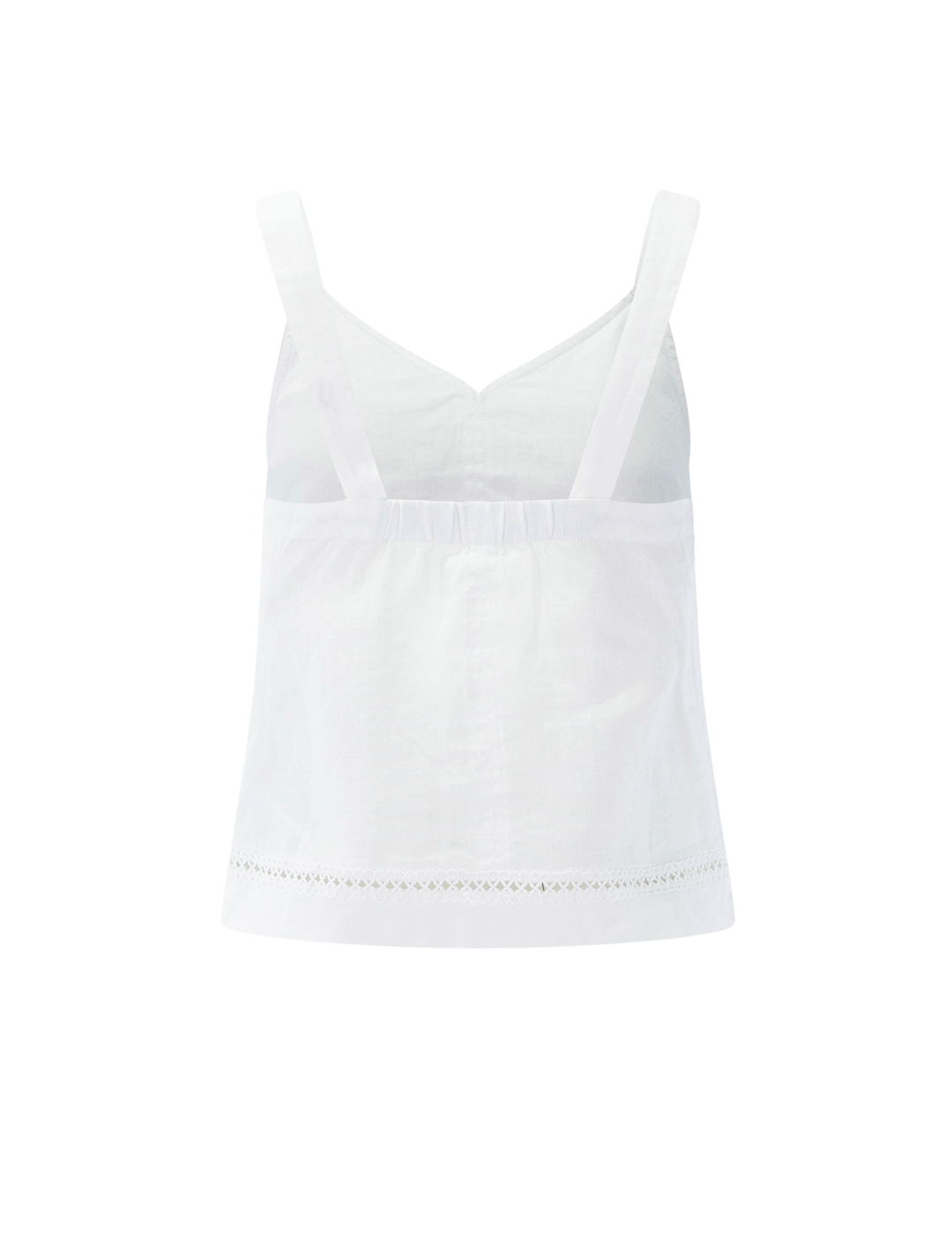 stella linen trim tank in white