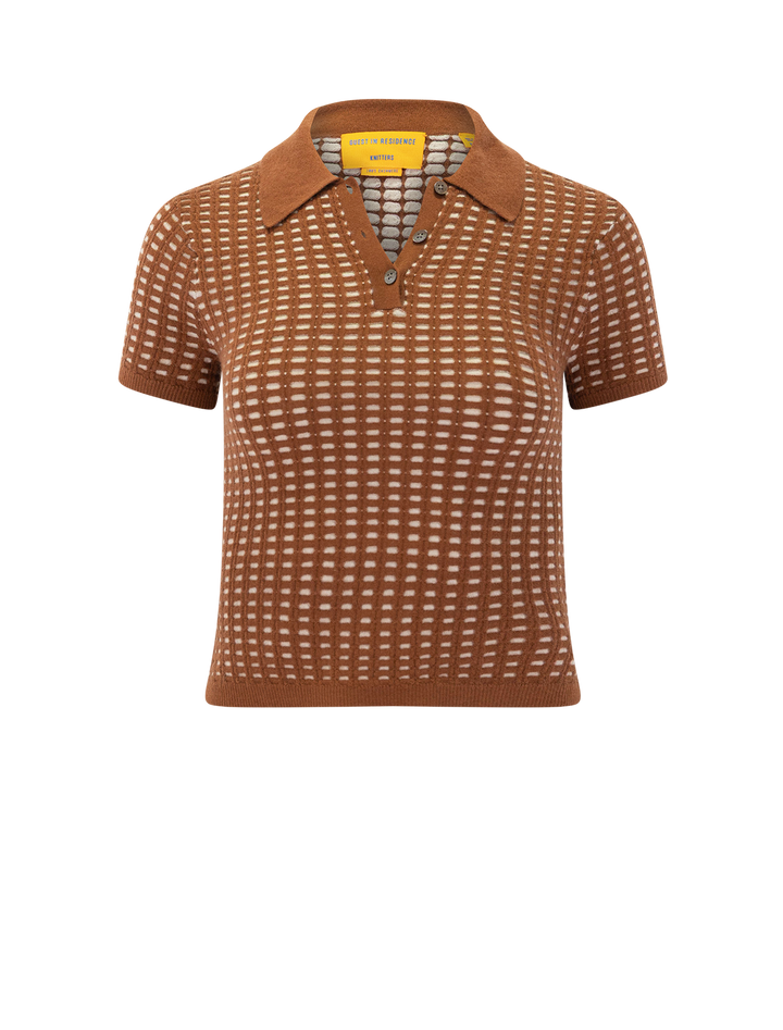 shrunken waffle polo