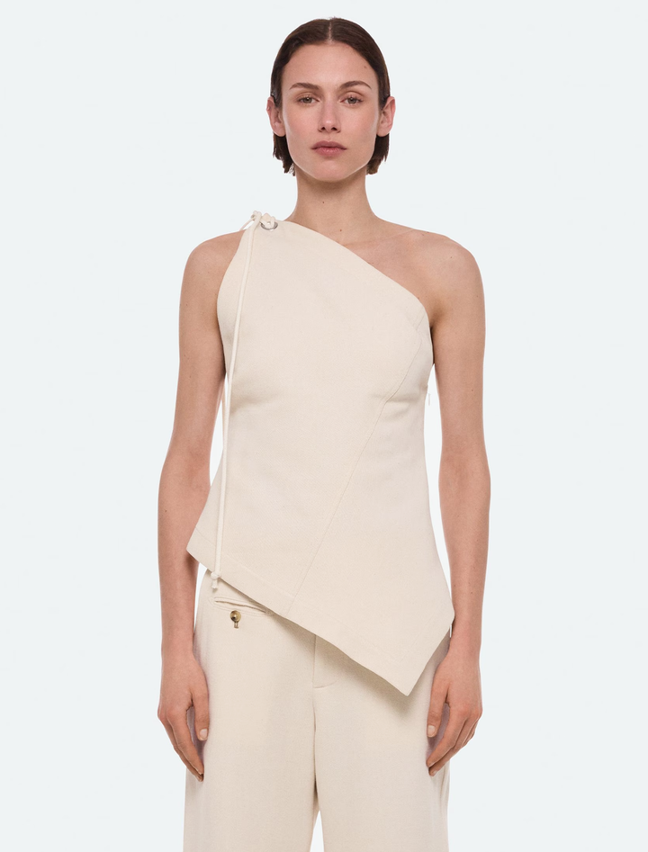 asymmetrical sailor top in muslin