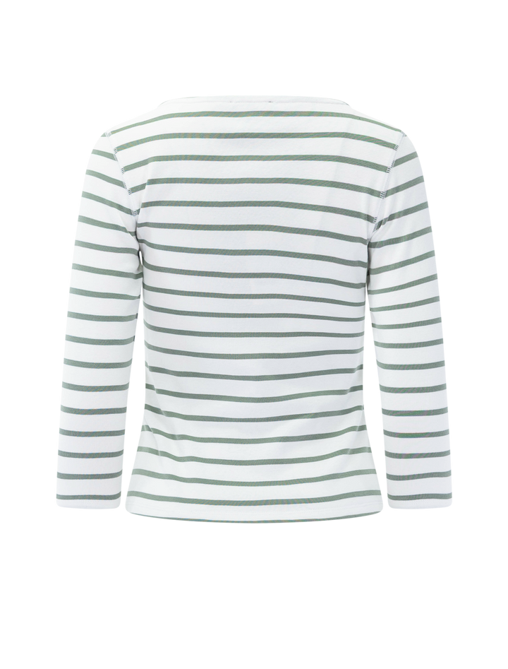 sage stripe boatneck tee