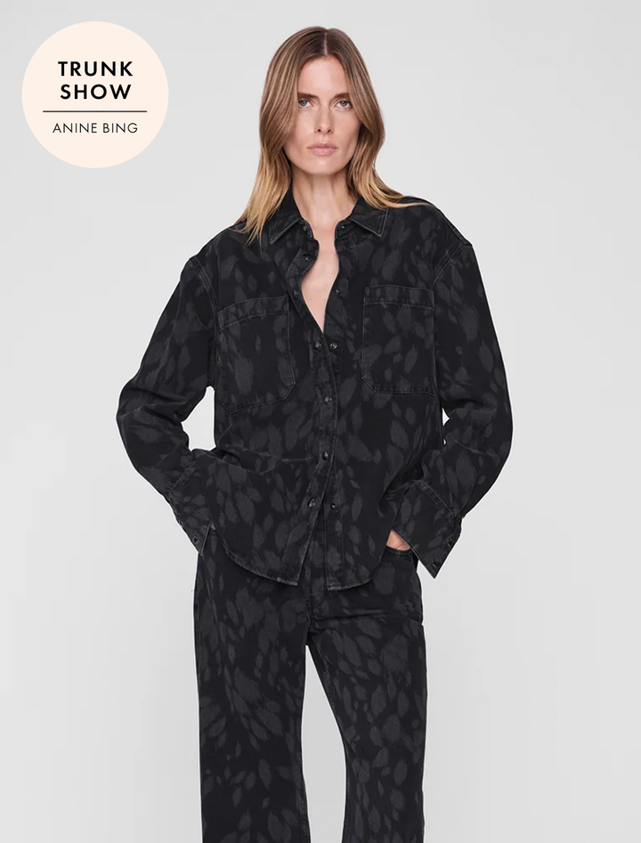 samy shirt in abstract washed black