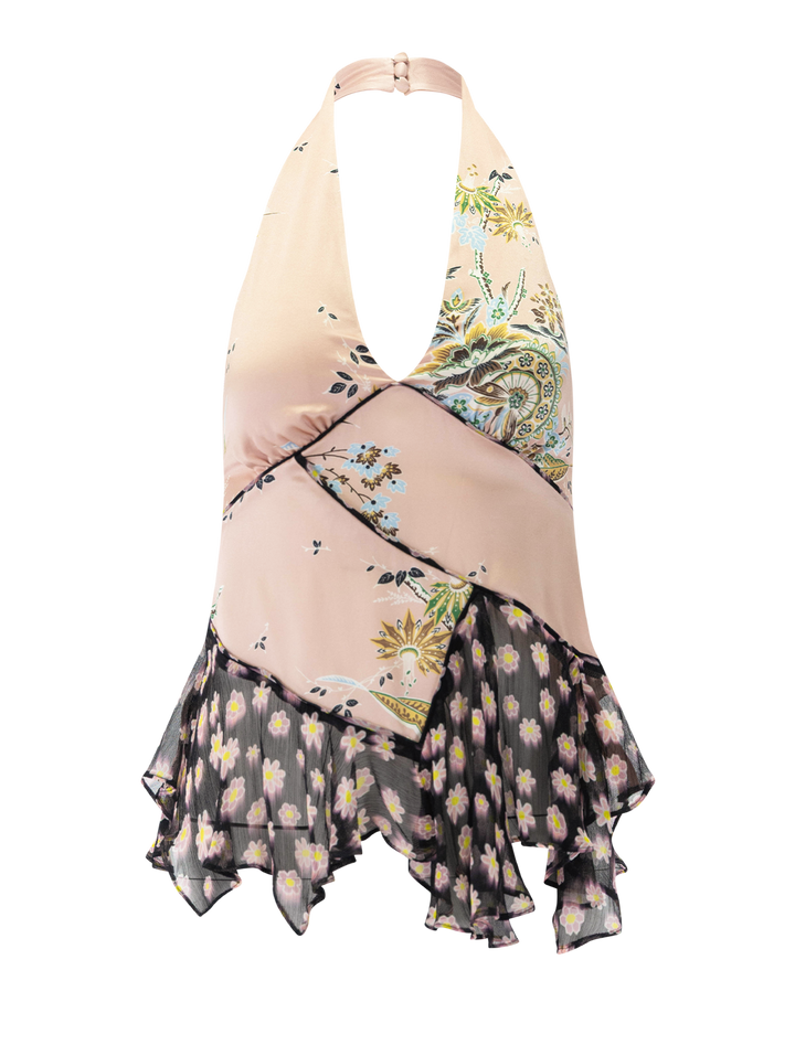 maeva silk top in tapestry rose