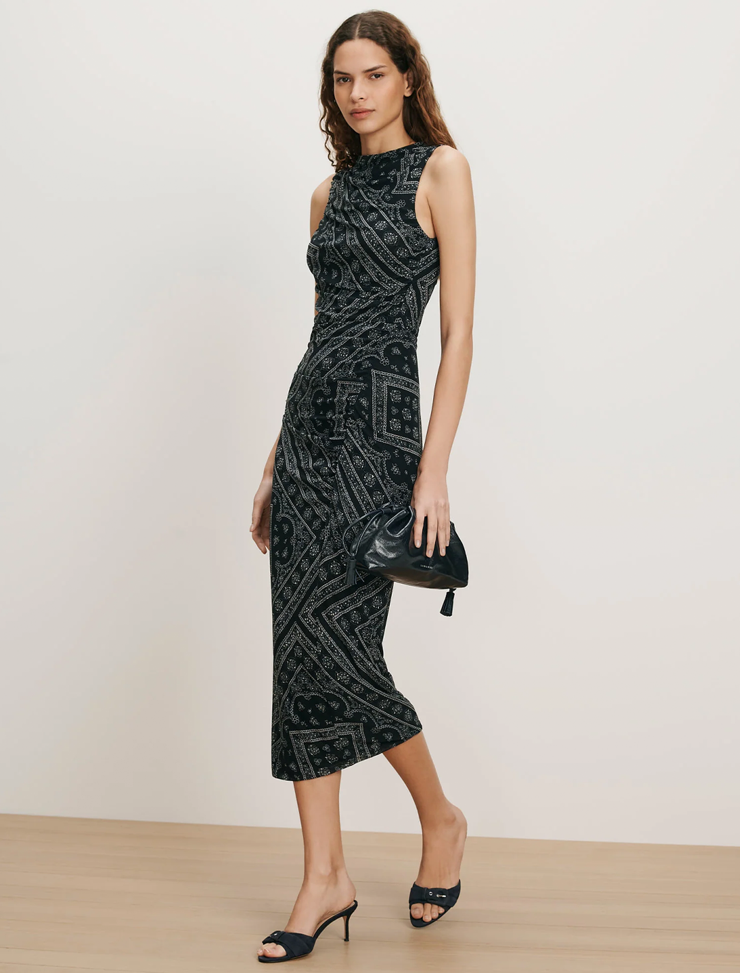 sylviani dress in navy bandana print