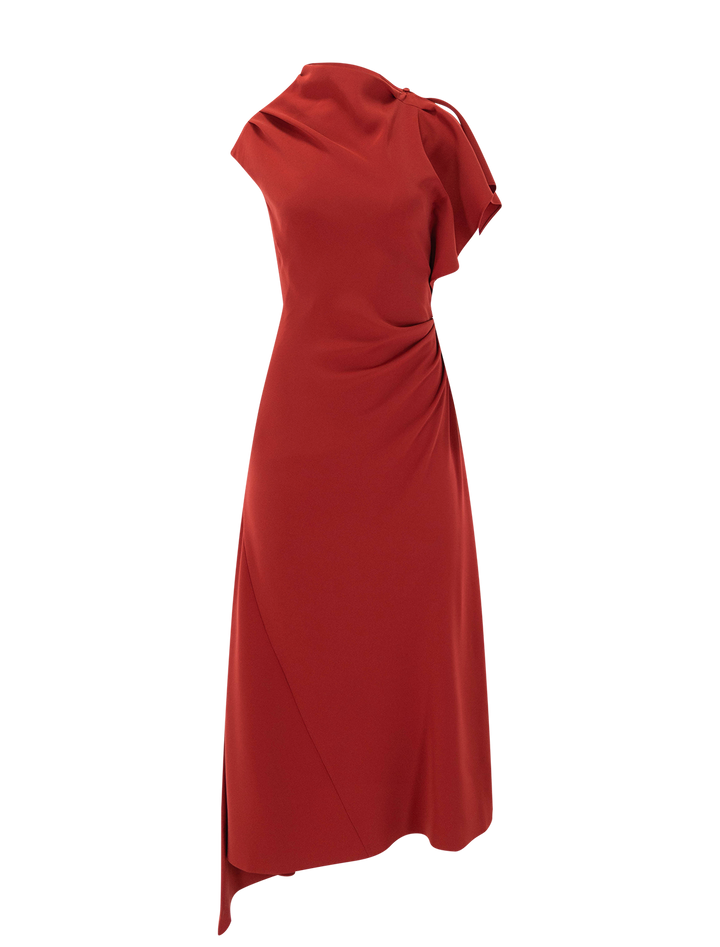 brett dress in cardinal red