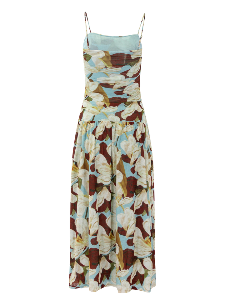 dolly dress in plumeria print