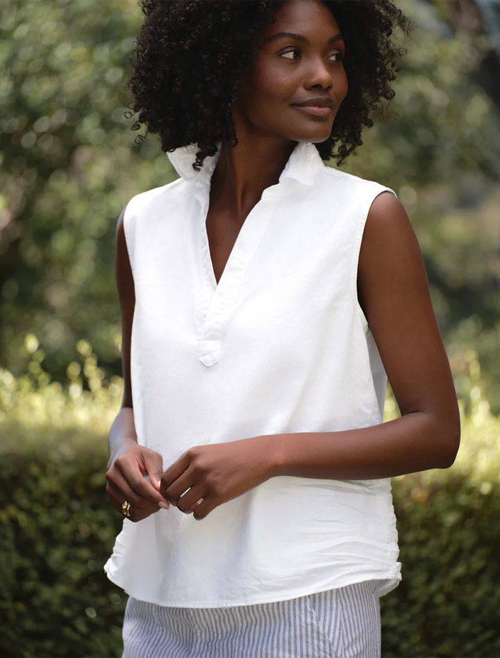 olivia in white tattered denim