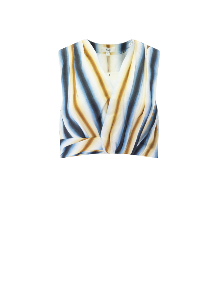 brooklyn top in tahoe blue and chocolate stripe