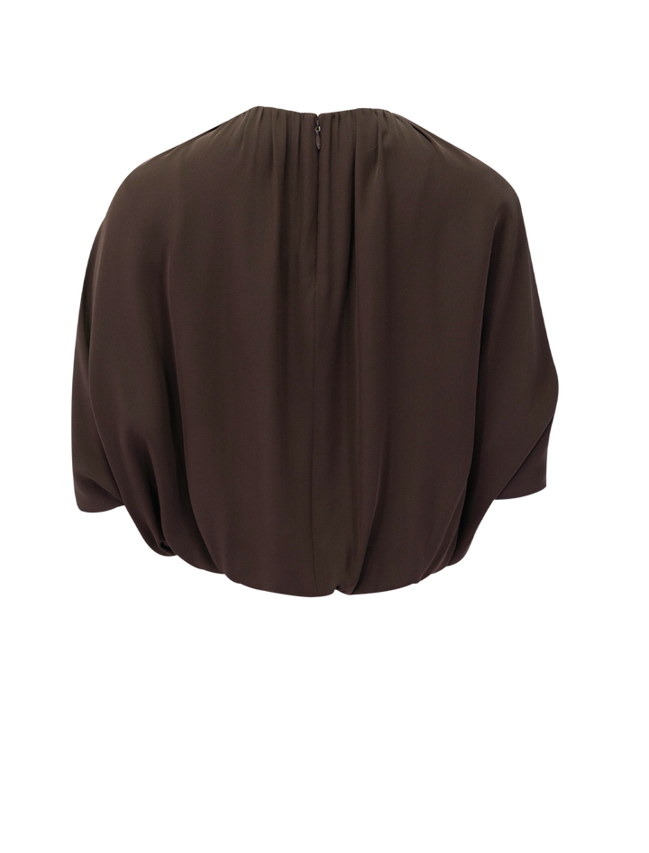 gathered cape blouse in pinewood