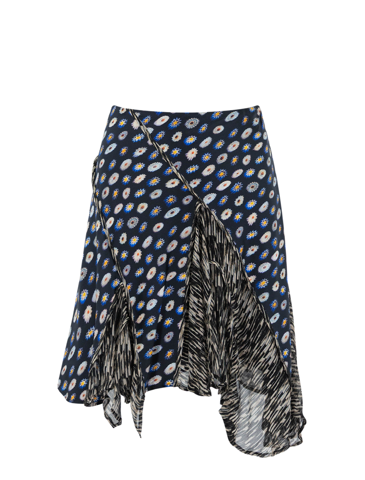 reannah silk skirt in glasswork print