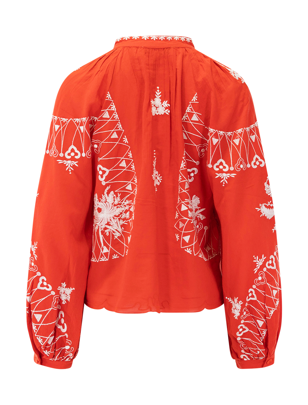 serafina embroidery blouse in poppy